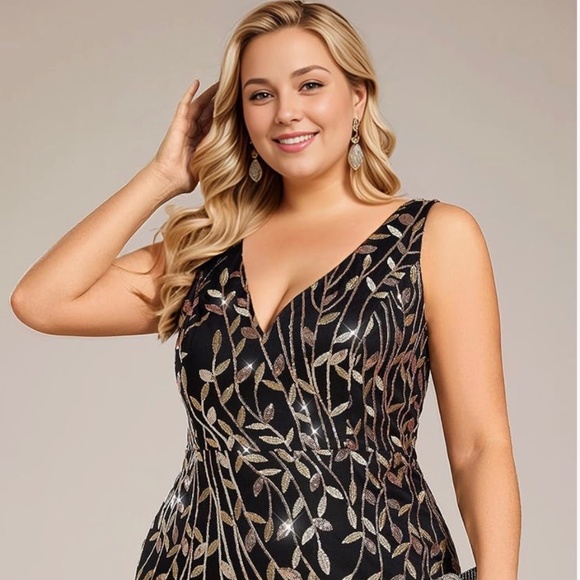 Ever-Pretty Sequin V-Neck Mermaid Gown NWT 20W - Picture 1 of 3